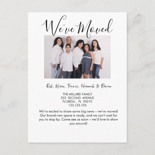 移転した住所の変更 案内ポストカード (正面)