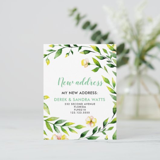 移転した植物学の住所の変更 案内ポストカード (スタンド正面)