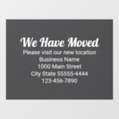 移転しました 新しい場所にお越しください 灰色 ウィンドウサイン (シート)