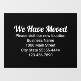 移転しました 新しい場所にお越しください 黒 ウィンドウサイン