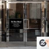 移転しました 新しい場所にお越しください 黒 ウィンドウサイン (オフィスドア)