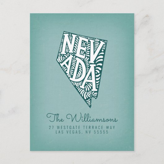 移転しました | 新住所 | ネバダ ポストカード (正面)