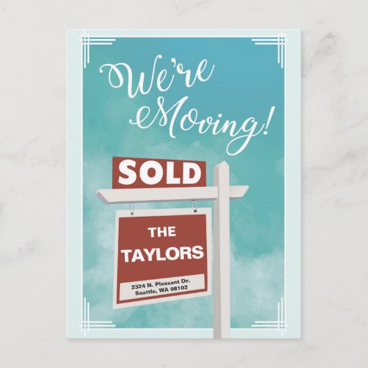 移転のお知らせポストカードを移動しています 案内ポストカード (正面)