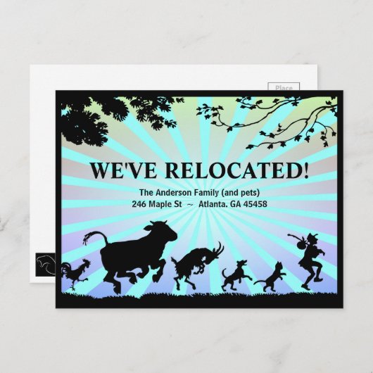 移転はっきりしたカラフル発表 ポストカード (正面/裏面)