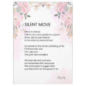 移静か動 – 勇気付けられる詩 クリップボード (裏面)