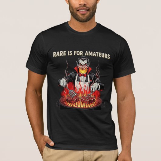稀有はアマチュアのためのもの ヴァンパイアBBQシェフ Tシャツ (正面)