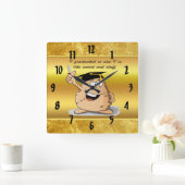 程度の卒業のポテトのキャラクター スクエア壁時計 (ホーム)