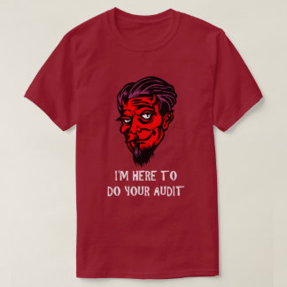 税おもしろいテーマデビル顔監査ヘルズユーモアIRS Tシャツ