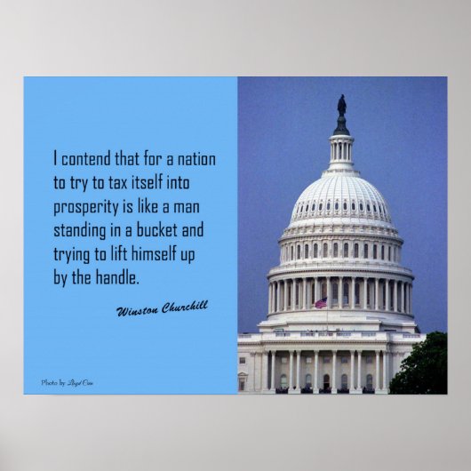 税と政治ウィンストンチャーチル引用文 ポスター (正面)