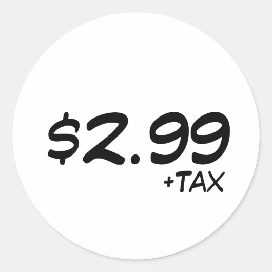 税のある価格ラベル ラウンドシール (正面)