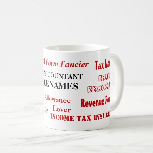 税の会計士のニックネーム-おもしろいな税の名前 コーヒーマグカップ (正面右)