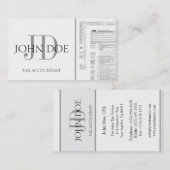 税の会計士のモノグラム1040の白 名刺 (正面/裏面)