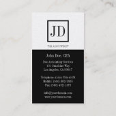 税の会計士の正方形のモノグラムの黒の金ゴールド 名刺 (裏面)