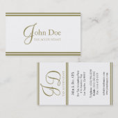税の会計士の白か金ゴールドは縞で飾ります 名刺 (正面/裏面)