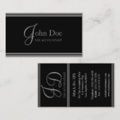 税の会計士の黒か銀は縞で飾ります 名刺 (正面/裏面)