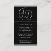 税の会計士の黒か銀は縞で飾ります 名刺 (裏面)