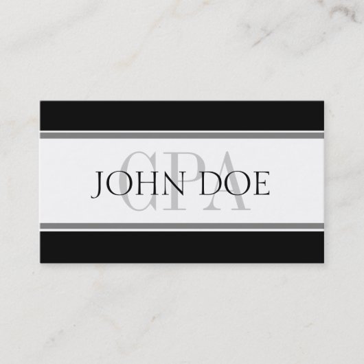 税の会計士はCPA W/Wを縞で飾ります 名刺 (正面)