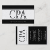 税の会計士プラチナは3D CPAを縞で飾ります 名刺 (正面/裏面)