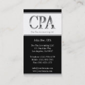 税の会計士プラチナは3D CPAを縞で飾ります 名刺 (裏面)