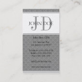 税の会計士CPAのモノグラムの青い大理石プラチナ 名刺 (裏面)