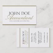 税の会計士CPAの簿記係の金ゴールドの原稿及び紙 名刺 (正面/裏面)