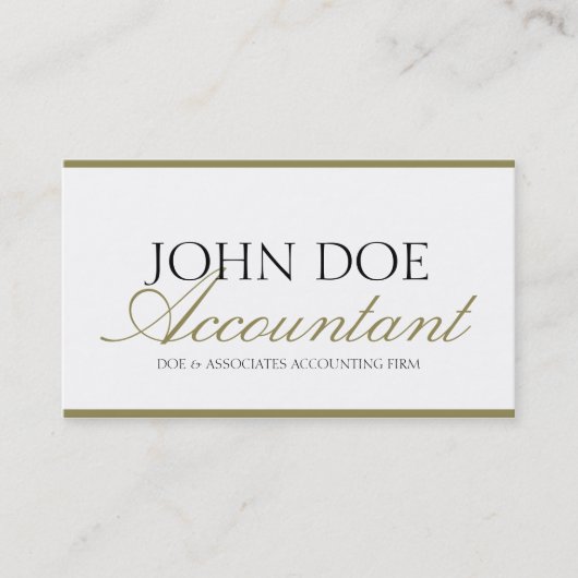 税の会計士CPAの簿記係の金ゴールドの原稿及び紙 名刺 (正面)