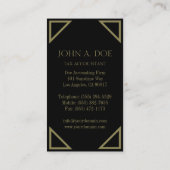 税の会計士CPAの黒く旧式な金ゴールドのコーナー 名刺 (裏面)