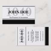 税の準備のストライプ1040の白 名刺 (正面/裏面)