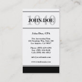 税の準備のストライプ1040の白 名刺 (裏面)