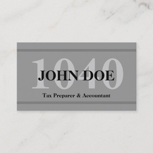 税の準備の1040年のグラファイト 名刺 (正面)