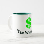 税は書きます ツートーンマグカップ (正面左)