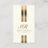 税コンサルタントモノグラムエレガント金ゴールドストライプ 名刺 (正面)