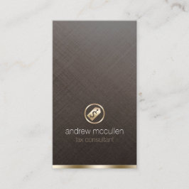 税コンサルタント金ゴールドドルラベルアイコンつや消しメタル 名刺