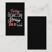 税シーズンジョーク会計士コーヒー会計士簿記者 名刺 (正面/裏面)