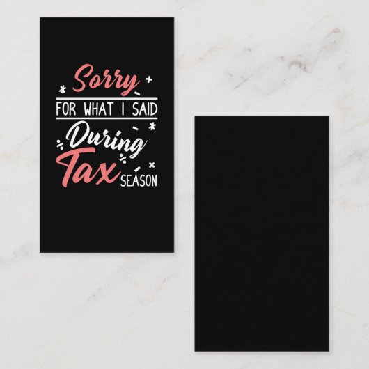 税シーズンジョーク会計士コーヒー会計士簿記者 名刺 (正面/裏面)