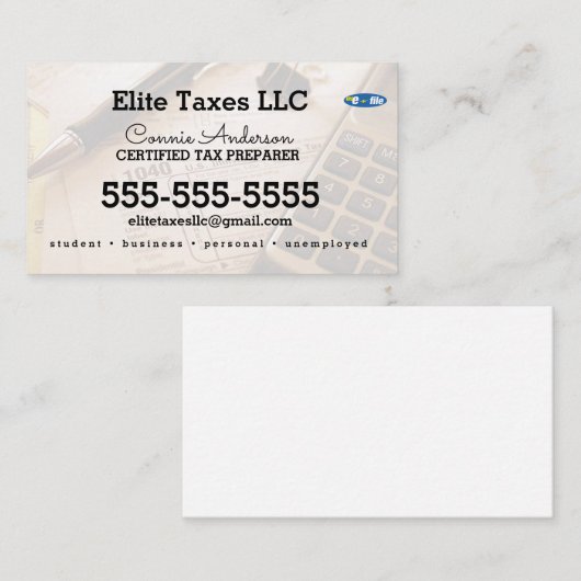 税会社の名刺 名刺 (正面/裏面)