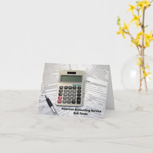 税会計計算 カード (黄色い花)