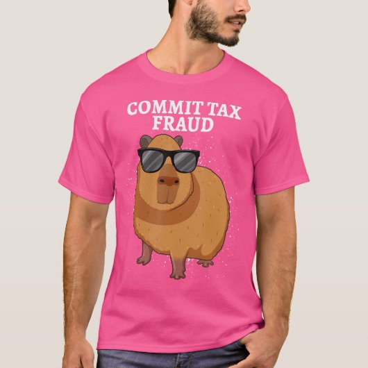 税制詐欺のカピバラを犯す Tシャツ (正面)