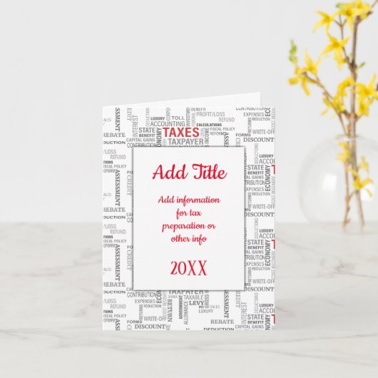 税務の準備 カード (黄色い花)