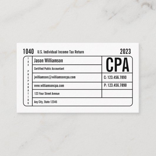 税務の準備 名刺 (正面)