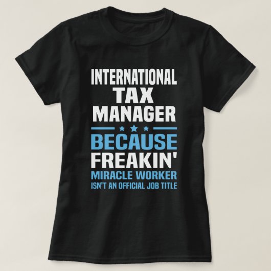 税務国際的管理者 Tシャツ (デザイン正面)