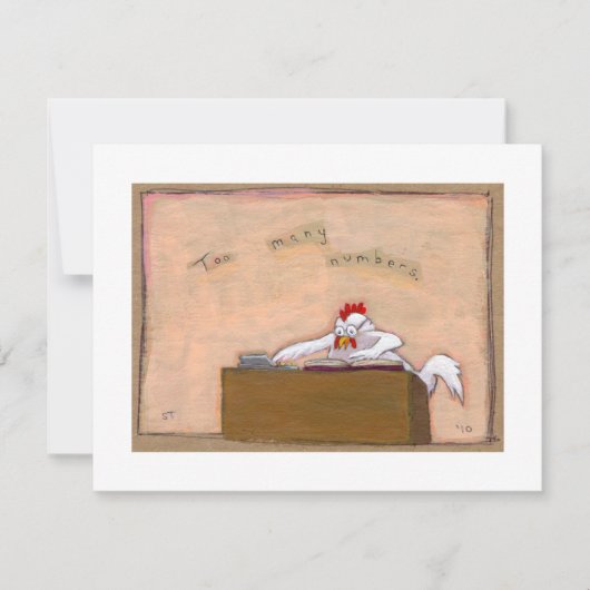 税務日会計士チキン·ナンバーズ·おもしろい間抜け·アート 案内状 (正面)