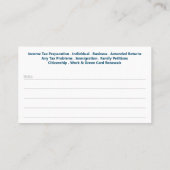 税務準備（作成者）名刺 名刺 (裏面)