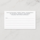 税務準備（作成者）名刺 名刺 (裏面)