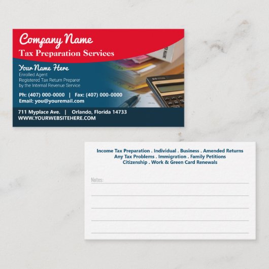 税務準備（作成者）名刺 名刺 (正面/裏面)