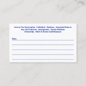 税務準備(作成者)名刺 名刺 (裏面)