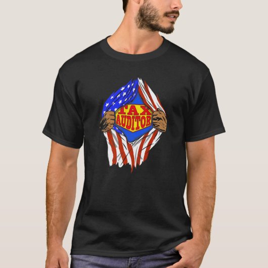 税務監すごい査のヒーローの仕事 Tシャツ (正面)