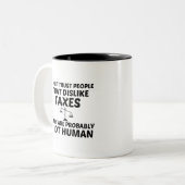 税嫌いで人間ではない ツートーンマグカップ (正面左)