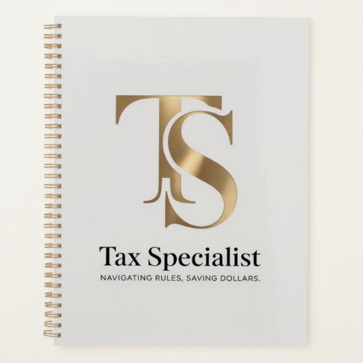 税専門家 – ルールの救ナビゲート。 プランナー手帳 (正面)