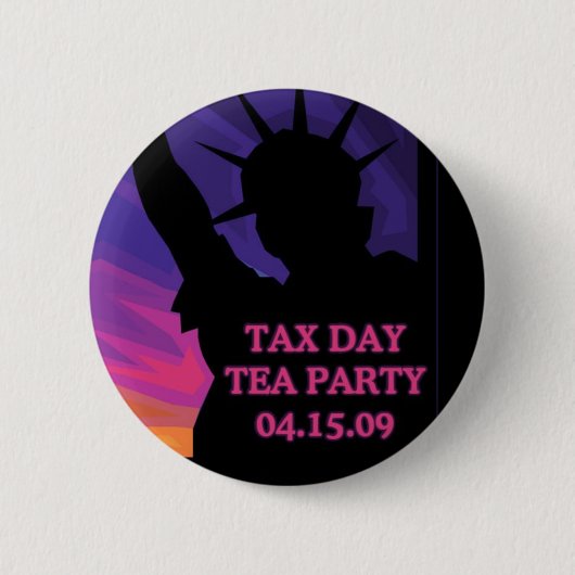 税日のお茶会-自由の女神 缶バッジ (正面)